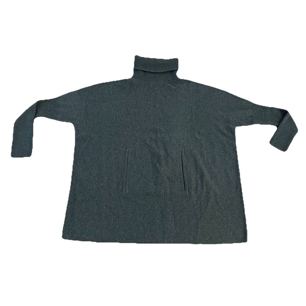 Garnet Hill Women’s Sweater Tunic Medium Wool Cashmere Oversized Sweater Turt